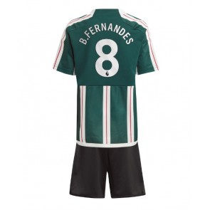 Manchester United Bruno Fernandes #8 Dětské Venkovní dres komplet 2023-24 Krátký Rukáv (+ trenýrky)